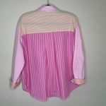 ZARA  Colorblock Striped Shirt Sz Small Pink Orange White Photo 5