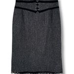 Worthington skirt 12 pencil tweed corset lace kick pleats academia whimsygoth Photo 0