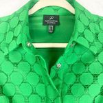 Adrianna Papell Lace Popover Shirt Dress Size 8 Mod Retro Kelly Green Pockets Photo 2