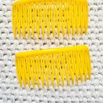 Goody Yellow Bright Vintage USA Wide Side Hair Comb Barrettes Set of 2 One Pair Photo 1