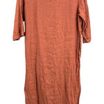 Sugar Candy Mountain Linen Midi Dress Rust Orange XS Made in USA NWT Minimalist Photo 0