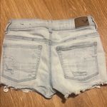 American Eagle Outfitters Light Blue Ripped Jean Shorts hi rise shorties size 2 Photo 4