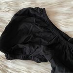 Olivaceous Black Peasant Cropped Cut Out Smocked Off Shoulder Puff Sleeve Top Photo 5