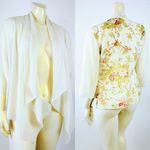 Soft Surroundings SOFT SORROUNDINGS Cream Floral Back Open Cardigan Photo 1