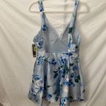 Sequin Hearts : Blue/White Flower Dress- Open Back with zipper back- tulle hem- 9 Photo 9