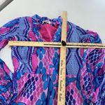 Kahindo Romper Womens‎ Medium Blue Pink Printed Kisumu V Neck Cotton Photo 7