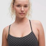 Lululemon NWT  Flow Y Bra Light Support in Square Hearts Jacquard Coal Black- 2 Photo 2