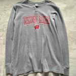 Vintage Wisconsin Badgers Waffle Knit Long Sleeve Gray Size XL Photo 1