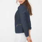 White House | Black Market  Zip Front Denim Jacket Blue 14 Photo 2