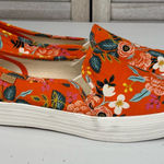 KEDS x RIFLE PAPER CO. Triple Decker Floral Slip On Platform Sneakers Orange Photo 0