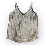 J.Crew J. Crew Cate Gold Jacquard Metallic Silk Paisley Print Top Size 2 Photo 2