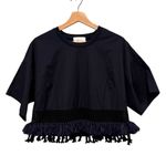 3.1 Phillip Lim Fringe Trim Boxy Cotton Tee Size 6 Photo 3