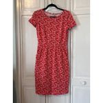 Boden bodycon cotton pencil Jersey Dress Orange Sunset Jungle Bloom Size 2R Photo 2