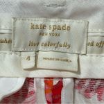 Kate Spade  New York Women’s Size 4 Red Orange White Floral Cropped Cotton Pants Photo 3
