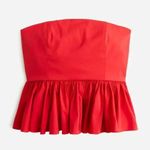 J.Crew Strapless taffeta peplum top in Red Plus Size 20 NWT Photo 1