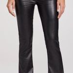 MOTHER The Insider Flood Faux Leather Jeans Black Size 24 NEW Photo 0