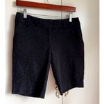 Womens Shorts Size 4 Black Brocade Goth Witchy Low Rise Knee length Photo 1