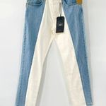 Levi's 501 Spliced Crop Tapered Jeans In Sliced And Diced Size 27 NWT Photo 2