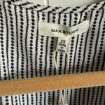 Max Studio  Womens Jumpsuit Sz 2X Black Cream Tie Front Waist‎ Short Sleeve NEW Photo 6