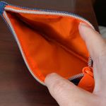 Ipsy  makeup bag jean with orange detail Photo 3