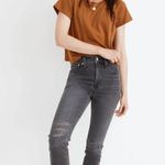 Madewell  The Tall Perfect Vintage Jean Bartlett Wash Black Ripped US 24 NWT Photo 4