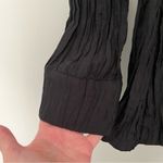 Chico's  Womens Size 1 Open Front Crinkle Top 50/50 Polyester Nylon Blend Black Photo 3