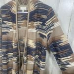Lucky Brand Southwestern Open Cardigan size M Aztec Tan Navy Fringe Boho Cozy Photo 4