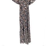 BANJANAN Anthropologie Boho Brown Black Floral Tie Waist MIDI Flowy Dress Size M Photo 2