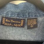 New Directions Denim Jacket Embroidered Safari Animals Giraffe Elephant Palm Blue Size XL Photo 2