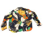 Ralph Lauren Lauren Long Long Sleeve Silk Shirt Compass Nautical Design Top 16 Photo 2