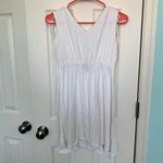 Perry Ellis  XS/S‎ White Deep V-Neck Beach Coverup Dress Photo 3