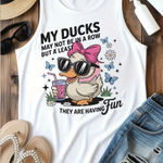 White Tank Top with Fun Duck Graphic Size L Photo 0