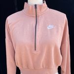 Nike Pink 1/4 Zip Cropped Long Sleeve Crop Sweater Size Small Photo 7