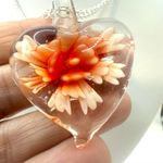 Orange and clear heart Murano glass pendant necklace Photo 9