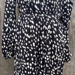 Cupshe Black and White Long Sleeve Abstract Print Wide Leg Jumpsuit Size M Photo 2