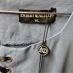 NEW Scarlet Darkness Long Sleeve Renaissance Lace Up Ric Rac Midi Dress Blue XL Photo 6