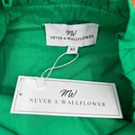 Never A Wallflower High Neck Dress Kelly Green Woven Cotton Size XS Photo 1