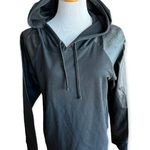 New York & Co. Womens Soho Street Black Moto Faux Leather Hoodie - Sz L Photo 0