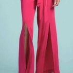 Trina Turk  Sz S Genie Bright Pink Front Slit Lounge Pants Gauze Beachy Vacation Photo 0