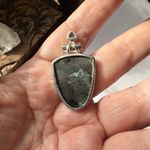 Amethyst Larvikite Black Moonstone &  Sterling Silver Pendant Photo 2