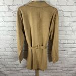 Level 99 Evereve Wrap Jacket Cardigan Faux Suede Open Front Belt Tie Camel L NWT Tan Size L Photo 2