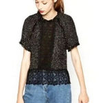 ZARA  Tweed Lace‎ Blouse Size Small Photo 0