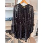 NWOT Allison New York Scarlett Black Metallic Dress Size Large Photo 2
