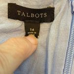 Talbots Size 14 Butterfly Embroidered Shift Dress Linen Blend Blue Tank Photo 2