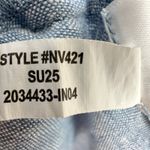 Madewell NEW Splitneck Mini Dress in 100% Linen Sunfaded Blue Pockets US 14 Photo 11