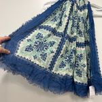 J. McLaughlin  Giselle Scarf NWT $98 Silk Blend Pinwheel‎ Patch Green Blue Neck Photo 1