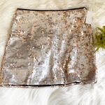 1. State NWT  X Nordstrom Matte Sequin Mini Skirt Gold Photo 4