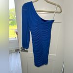 SheIn Blue one shoulder Rouched dress Photo 1