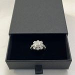 Judith Ripka  925 Sterling Silver CZ Floral Ring Size 7 EUC Photo 11