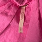 Free People  Y2K Pink Ruffle Crop Top Sweetheart Bubble Hem Tie Back Sweet Size L Photo 6